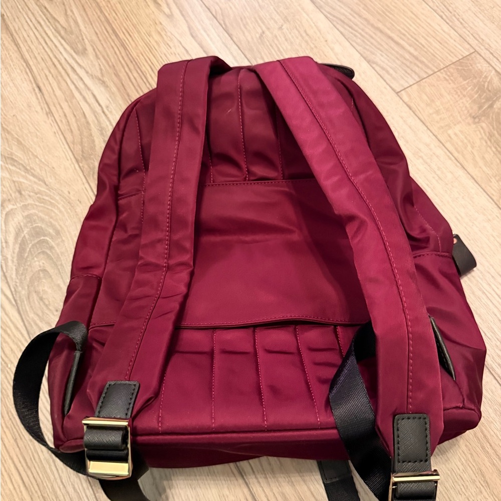 Perfect Michael Kors Kelsey Nylon backpack Merlot red - Picture 3 of 7
